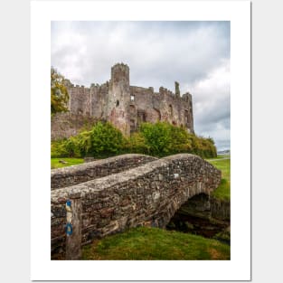 Laugharne Castle And Bridge, Carmarthenshire, Wales Posters and Art